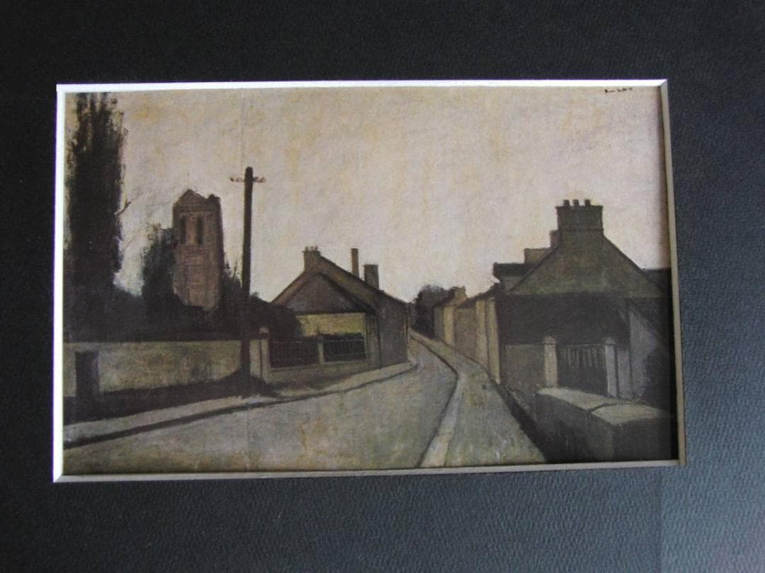 ベルナール・ビュッフェ、【Rue de village】、希少な額装用画集より