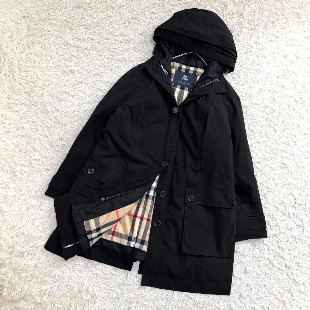 17070✨バーバリー 46 3XL メガチェック ダウンライナー フードコート