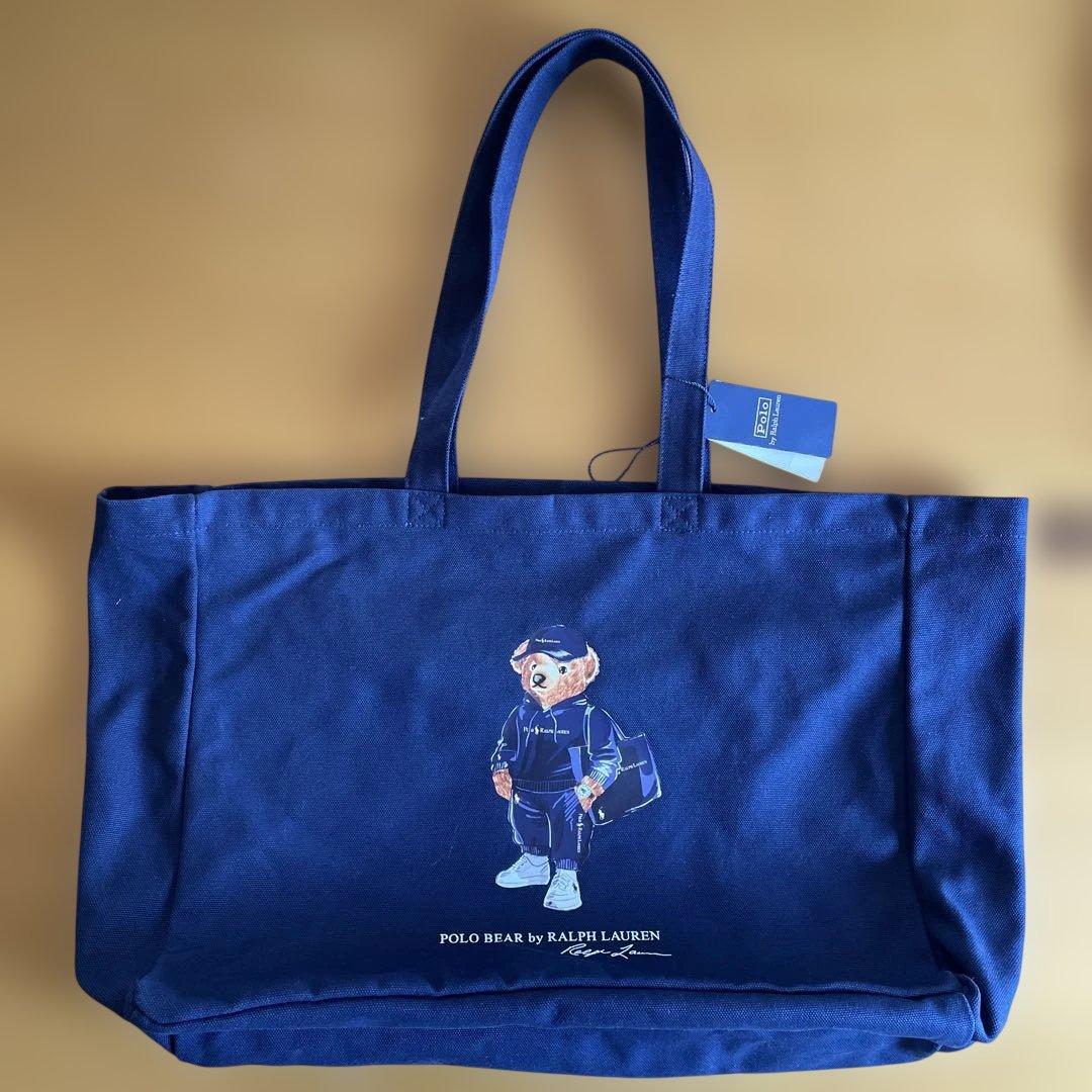 ビームス別注 トートバッグ ネイビー Polo Bear
