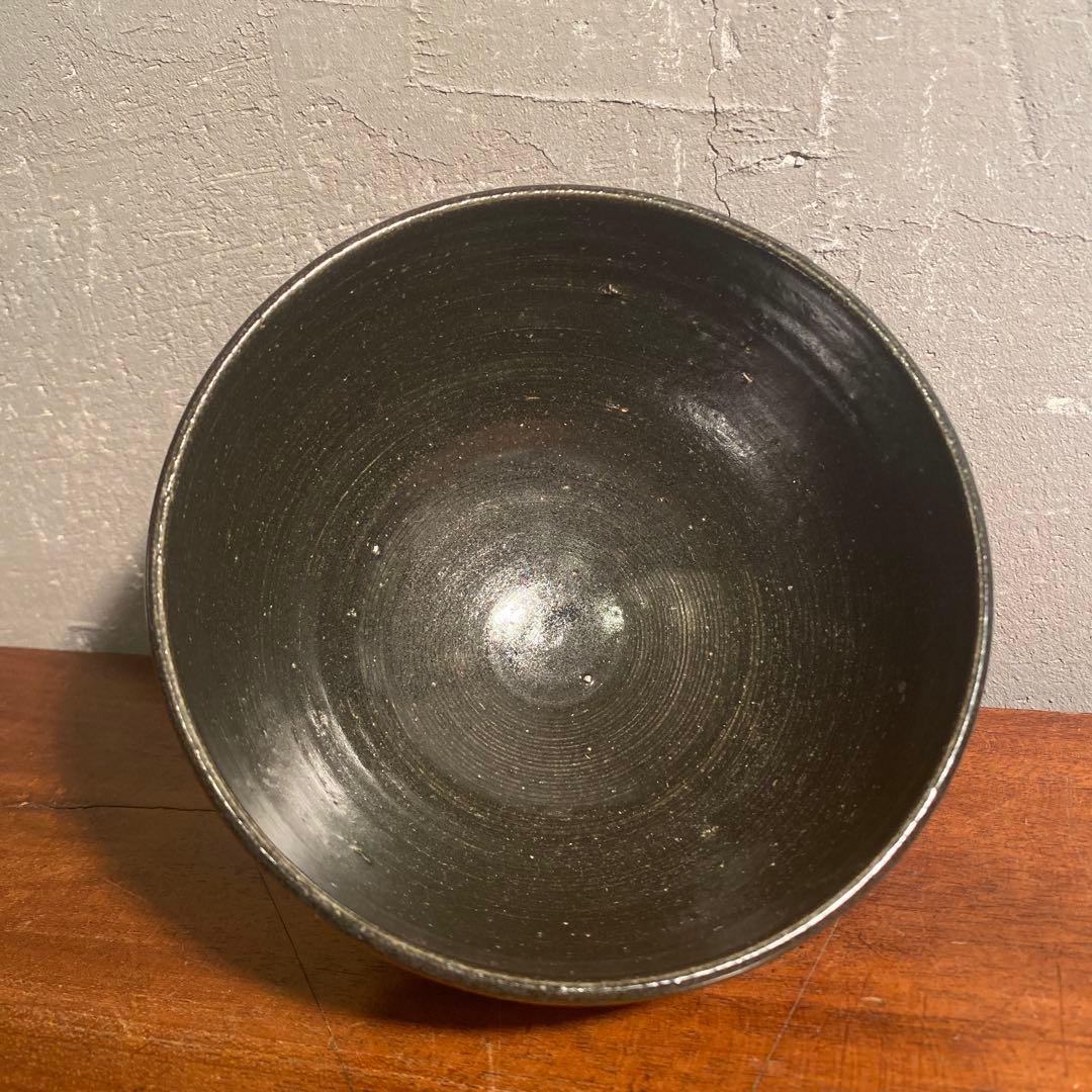 蒲池焼 抹茶碗 茶道具 黒釉 骨董品 テーブルウェア コレクション