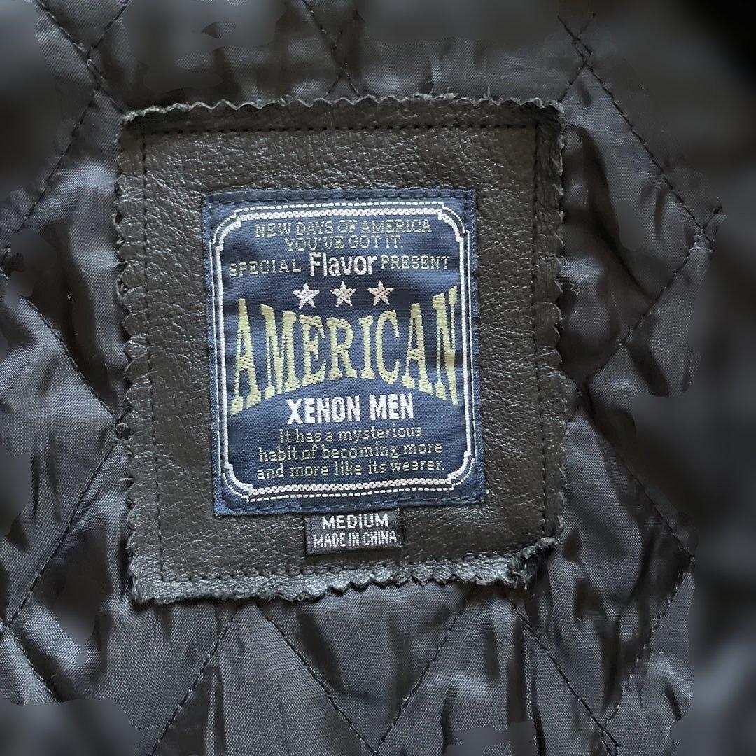 90's✨レザージャケット スタジャン 本革 ワッペン M オーバーサイズ