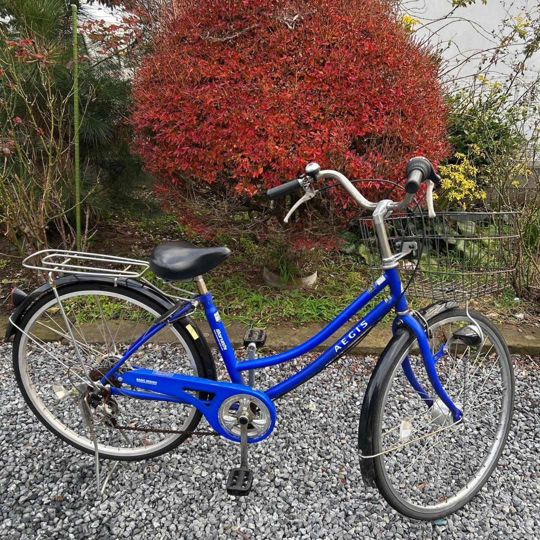 AEGIS シティサイクル 青色 前バスケット付き - メルカリ