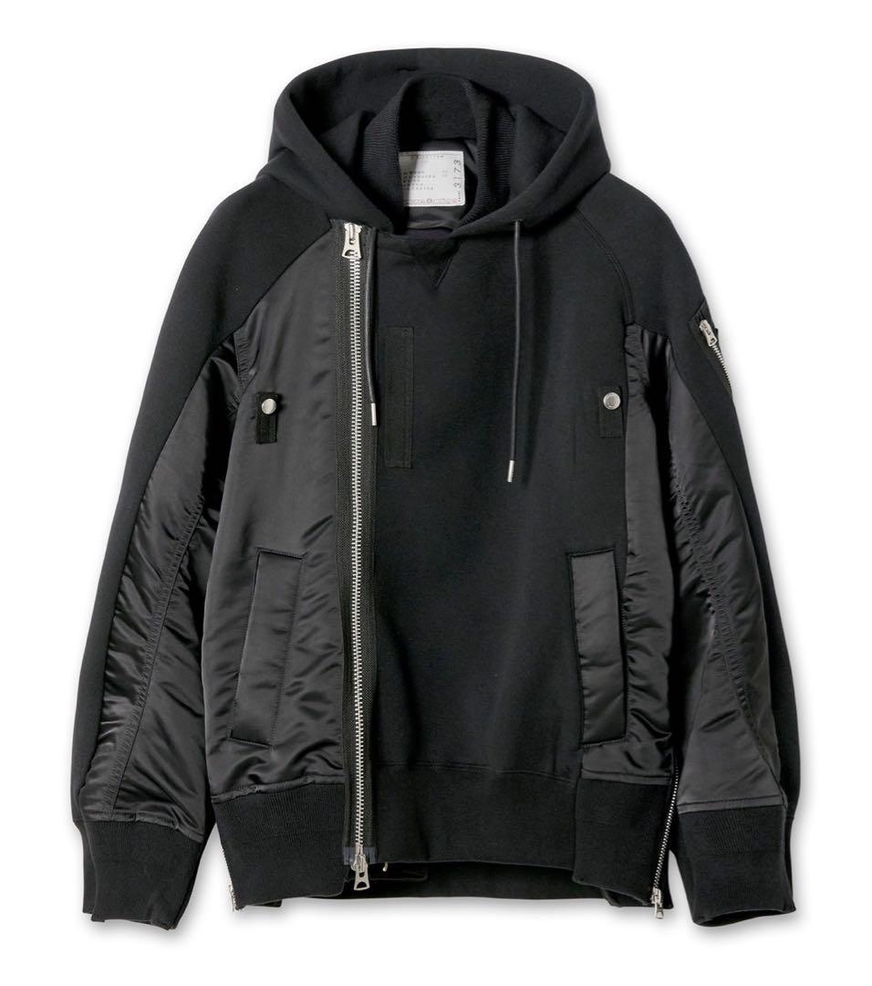sacai Sponge Sweat Blouson 23-03173M 黒 - メルカリ
