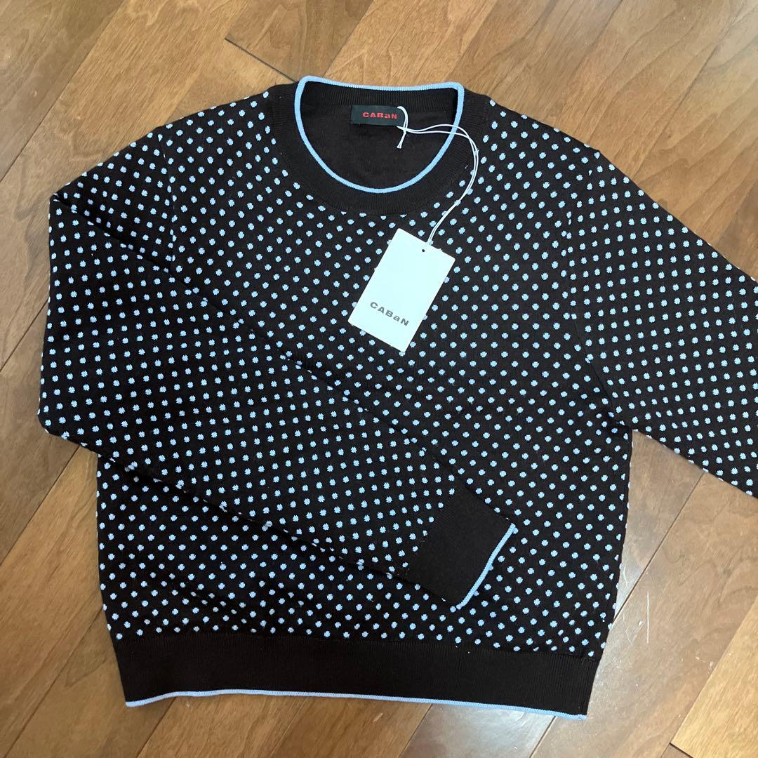 最終☆美品☆CABaN☆コットンカシミヤ ドットプルオーバー☆ダークブラウン 最終☆美品☆CABaN☆コットンカシミヤ ドットプルオーバー☆ダーク