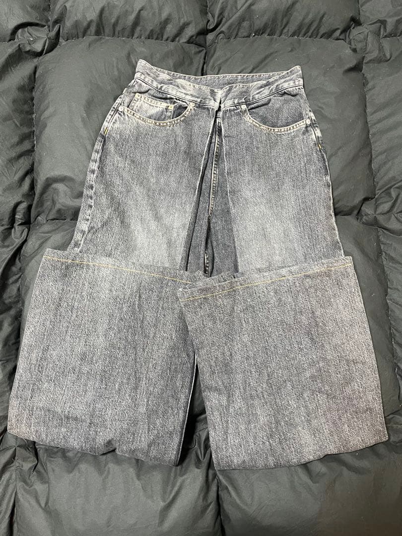 値下げしました❗️サリバン　グレー デニム ワイドレッグパンツ