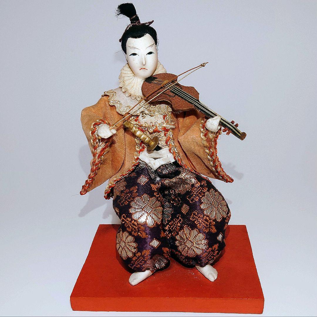 Japanese dolls 日本人形「天草四郎バイオリン弾き」大正レトロ 置物