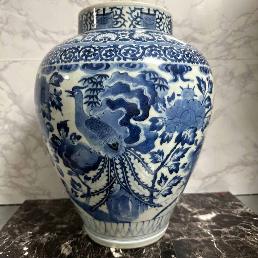 沈香壺、藍柿右衛門、染め付け、牡丹鳳凰図、 藍柿右衛門牡丹鳳凰文皿（江戸時代） - 天平堂（TENPYODO）