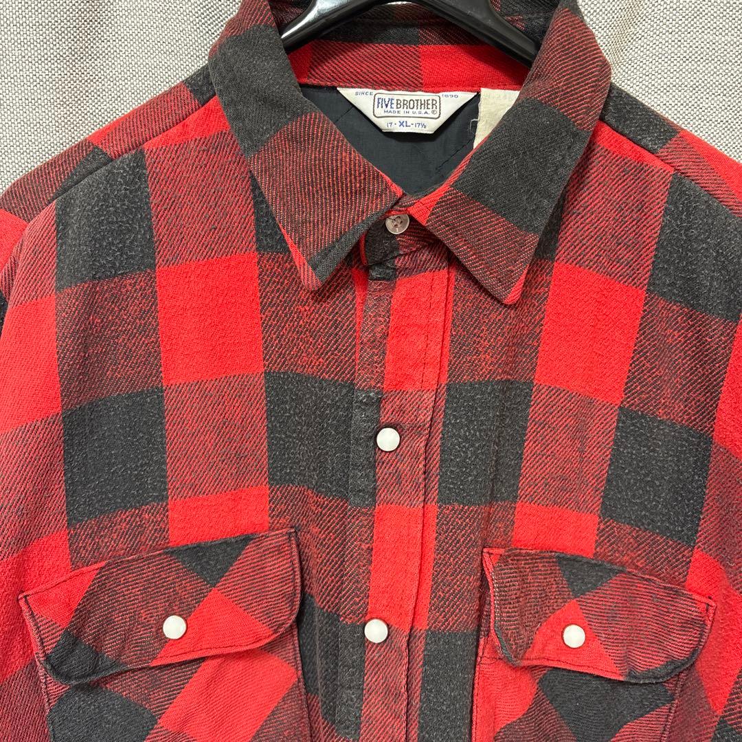80s Five Brother キルティング ネルシャツ ファイブブラザー - メルカリ
