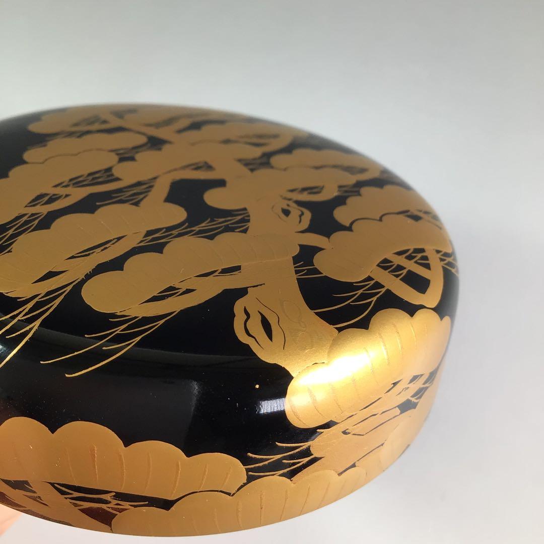 R70 棗 『鈴木雲斉作』『仕覆付』『老松蒔絵』『大平棗』 共箱