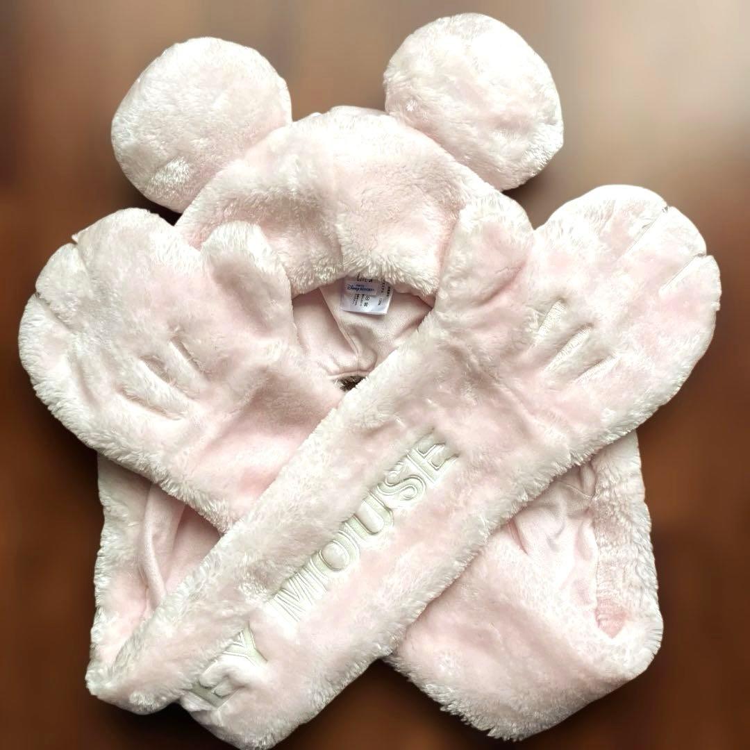 ミニー ミッキー マフラーファンキャップ ピンク - メルカリ