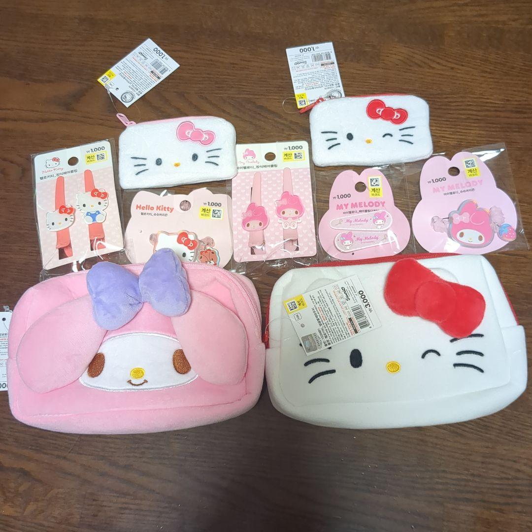 韓国ダイソー限定 ハローキティ マイメロ セット【ヘアピン・ヘアゴム