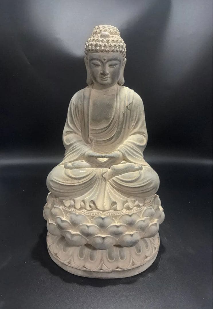 期間セール)仏教 石仏 如来 細工彫刻 縁起物 お釈迦様 釈迦如来 石彫