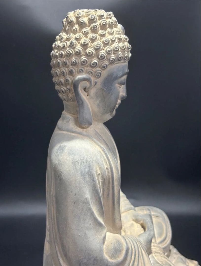 期間セール)仏教 石仏 如来 細工彫刻 縁起物 お釈迦様 釈迦如来 石彫