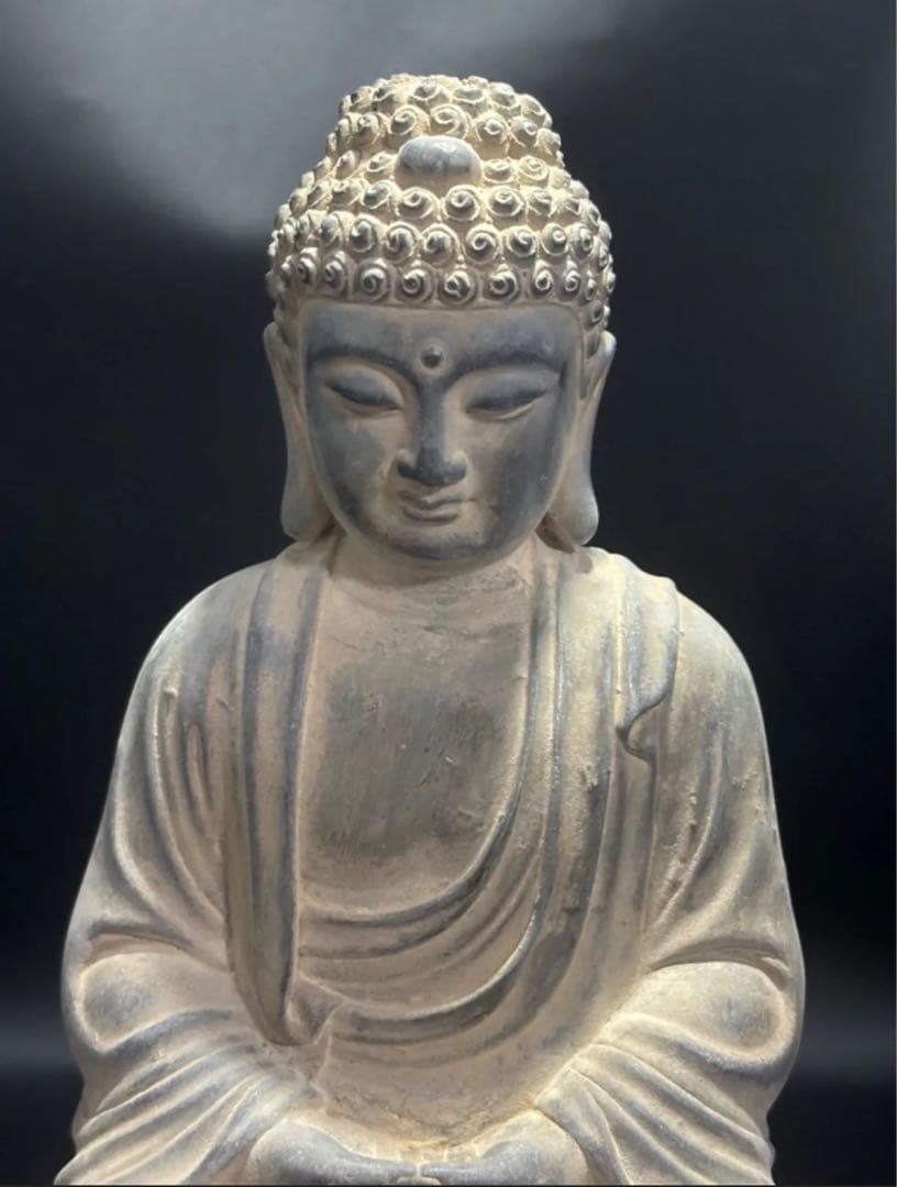 期間セール)仏教 石仏 如来 細工彫刻 縁起物 お釈迦様 釈迦如来 石彫