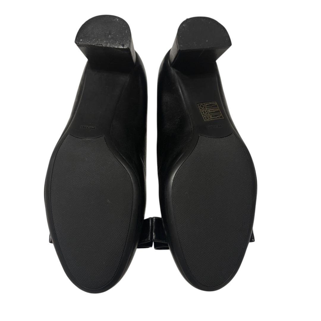 ［美品］PRADA プラダ パンプス リボン　黒　ブラック　24.5cm