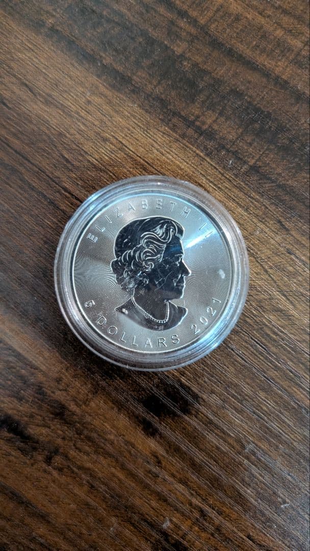 カナダ メイプルリーフ　銀貨 1オンス銀貨 2021年 メイプルリーフ銀貨 新品 1オンス クリアケース入り カナダ 2021年