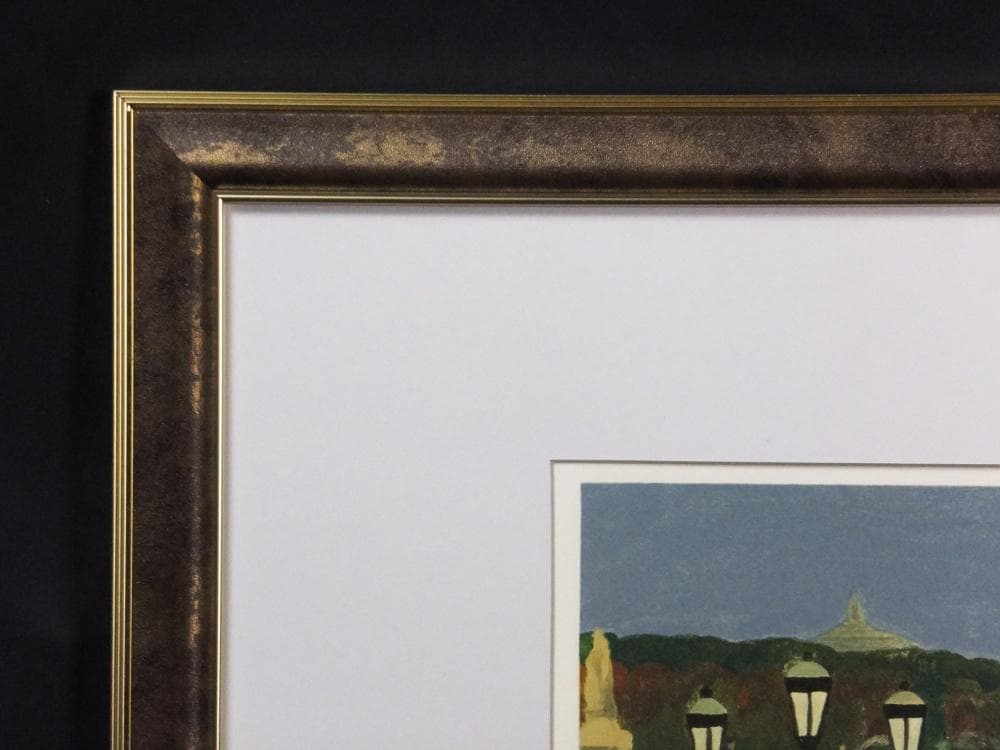 小杉小二郎 直筆サイン『巴里 コンコルド広場』リトグラフ 1996年