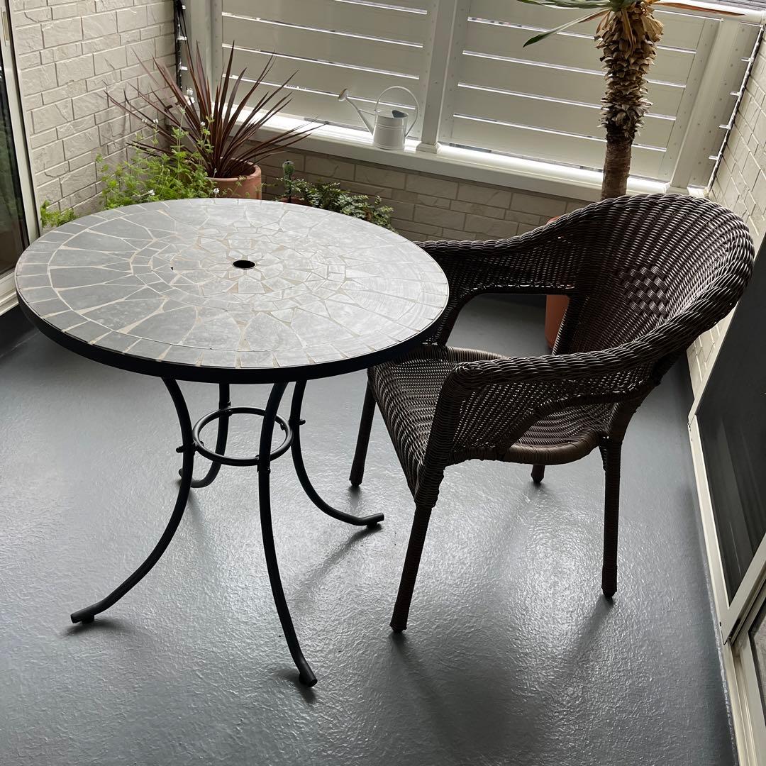 ガーデンファニチャー モザイク調 テーブル