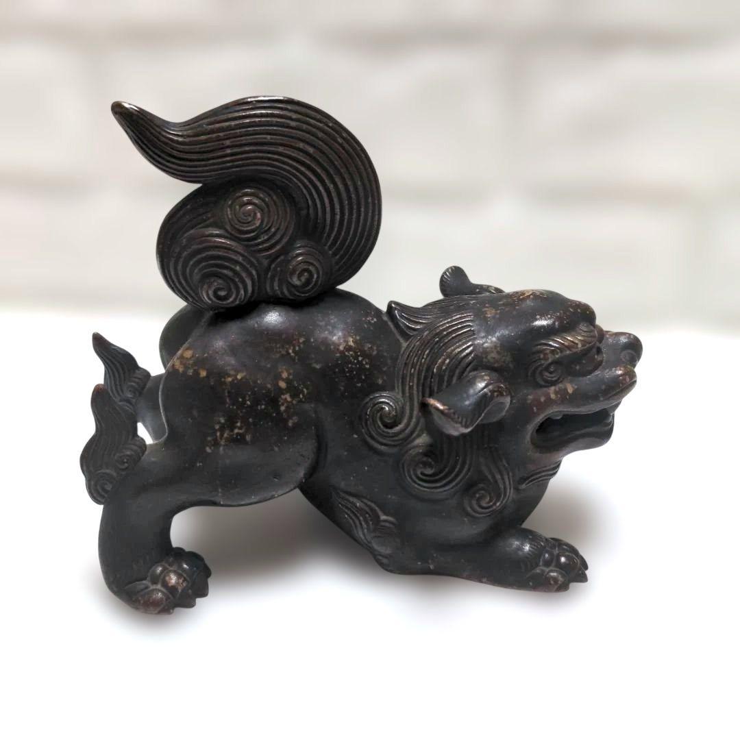 備前焼　獅子　シシ　置物　興楽園