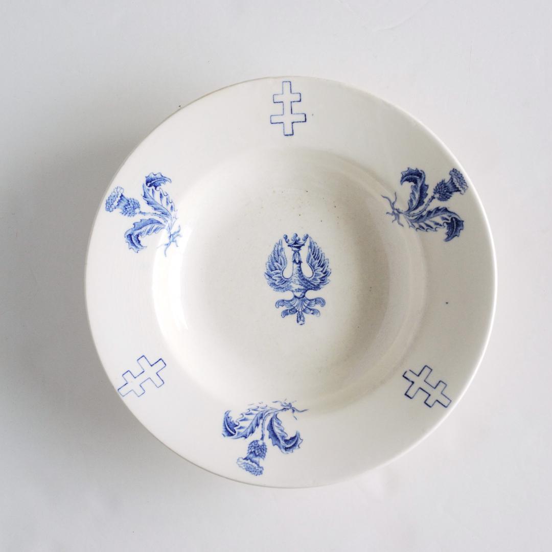 Luneville リュネヴィル ロレーヌ十字 アザミ 王冠鷲 珍しい深皿 I