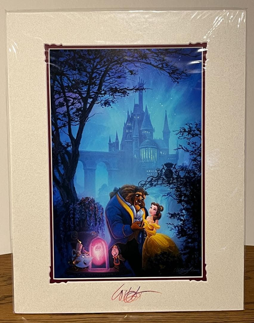 オフィシャル 美女と野獣 アート サイン入り ディズニー Disney 正規品