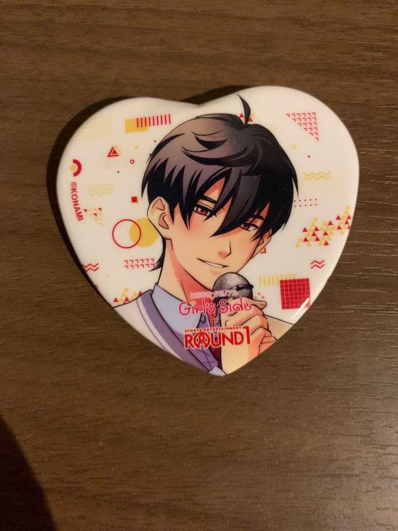 ときメモGS ラウンドワン ハート型缶バッジ 風真玲太 - メルカリ