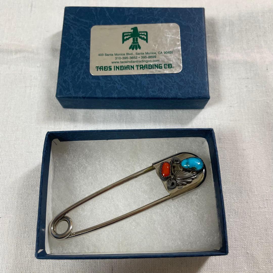 インディアンジュエリー ストールピン ターコイズ タオスインディアンジュエリー