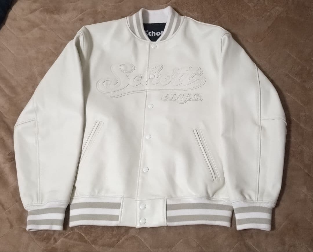 美品！Schott オールレザージャケット ホワイト