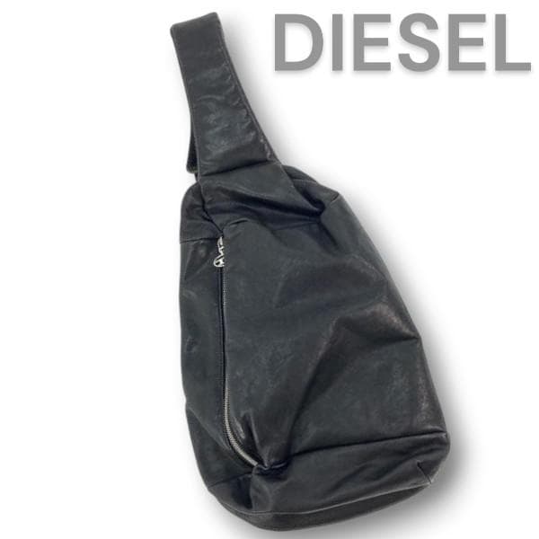 美品 定価4.8万 DIESEL ディーゼル レザー ショルダー ボディバッグ