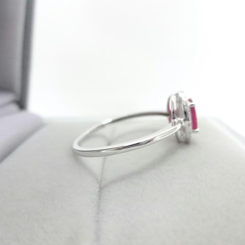 【美品】ルビー　ダイヤモンド　リング　0.45ct　0.09ct　K18WG