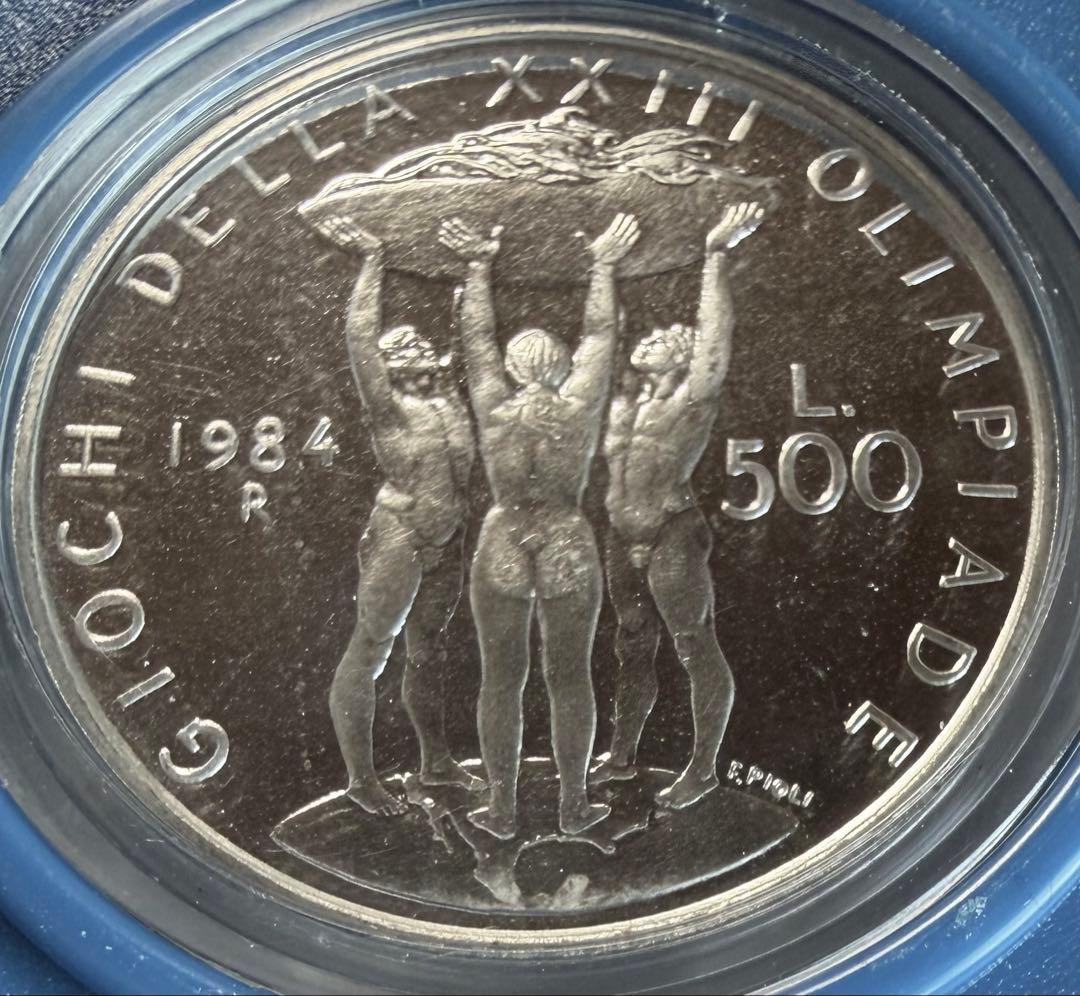 招*@様 1984年 イタリア オリンピック 500リラ銀貨 ケース入り未使用品
