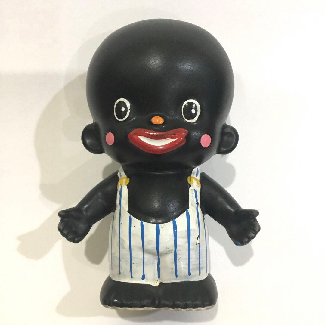 激レア！内藤ルネ貯金箱 クロンボ(ちびくろサンボ) 昭和レトロ 内藤ルネ くろんぼ(女の子)貯金箱 | アンティーク家具と喫茶キャバレー