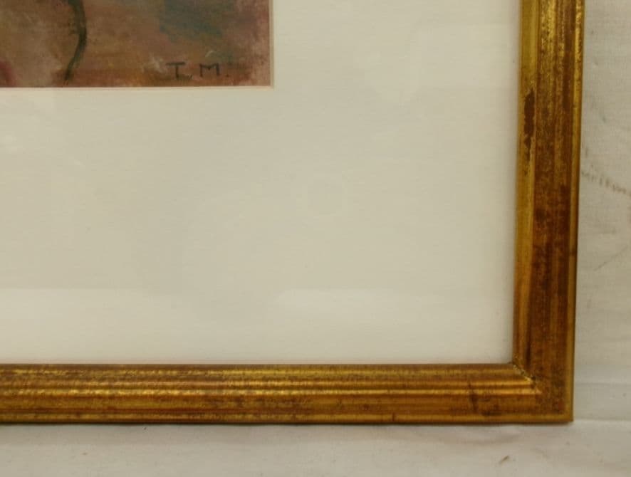 女王陛下の興行師たちより 」TMサインあり、女性像 油彩 F4 額装