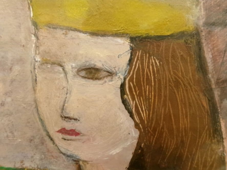 女王陛下の興行師たちより 」TMサインあり、女性像 油彩 F4 額装