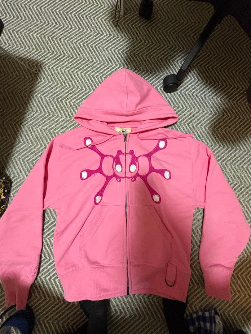 Happy99 pink hoodie s ダブルジップパーカー fti