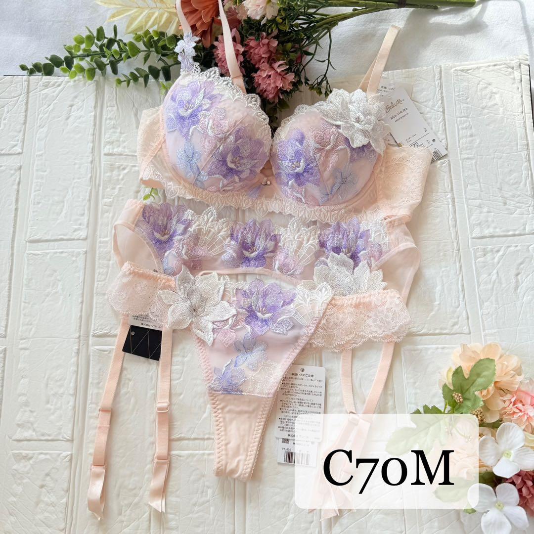 【新品】wacoal サルート　30 ブラ　ソング ガーター　C70M PI