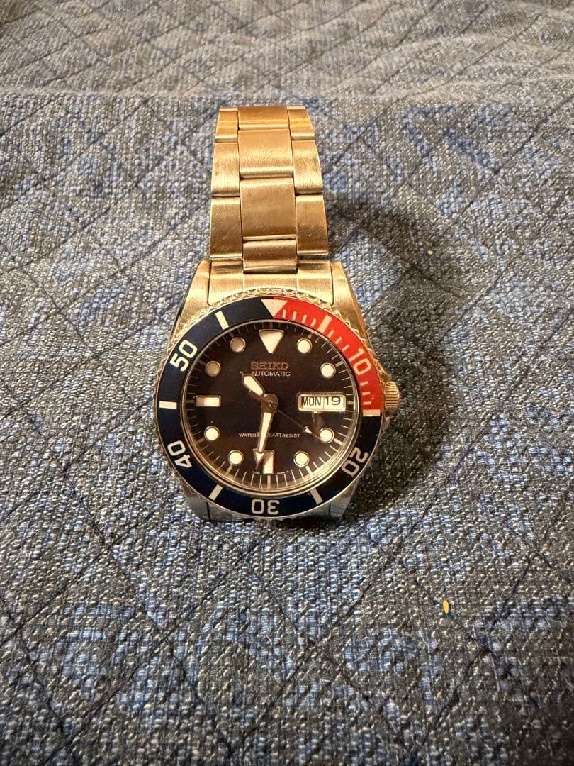 SEIKO 自動巻き 時計 青赤ベゼル 7S26-0050
