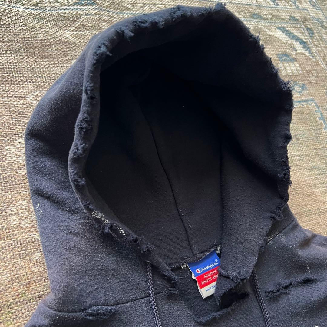 90s champion ダメージ ボロ スウェット パーカー ペンキ グランジ