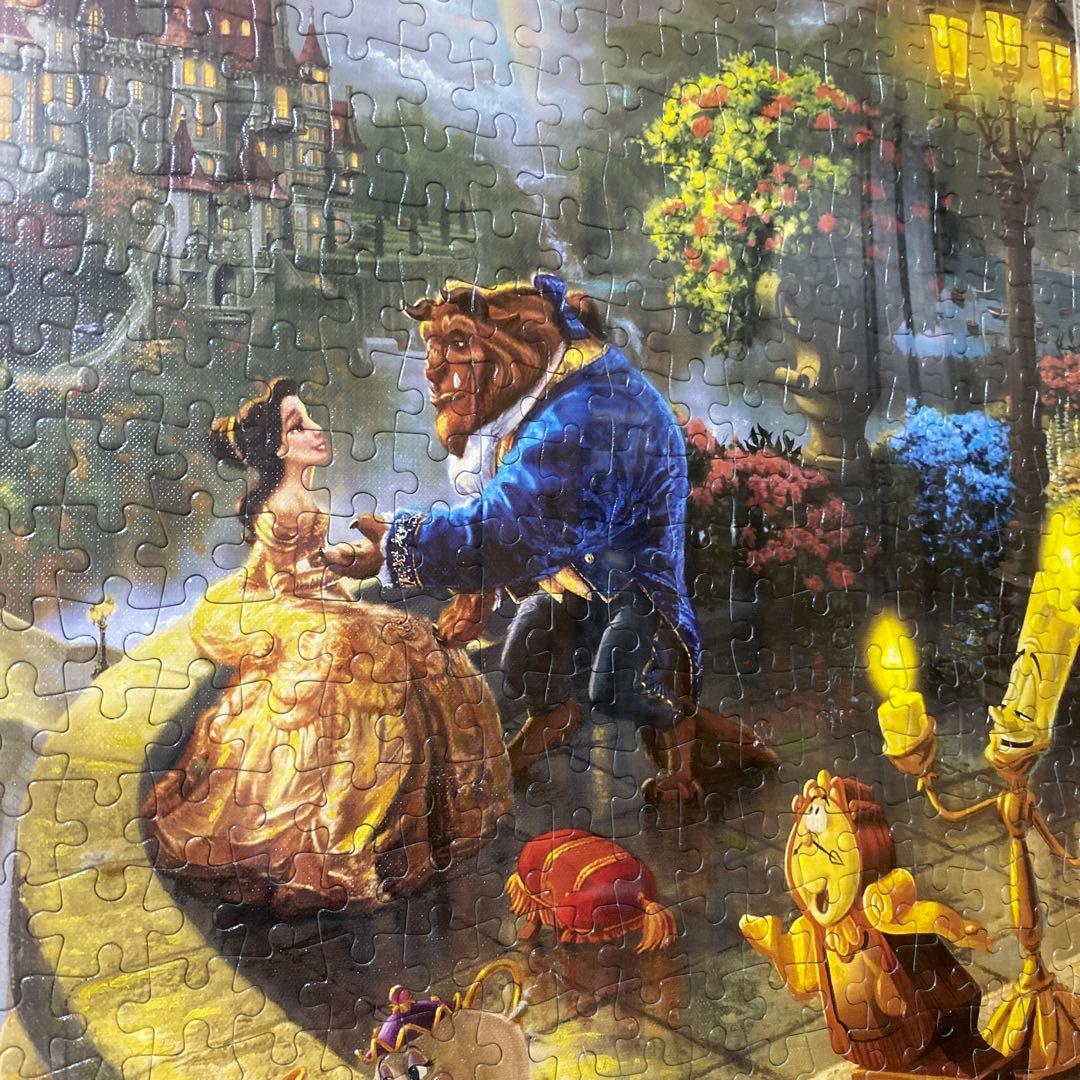 完成品】美女と野獣 1000ピースパズル ディズニー額縁入り - メルカリ