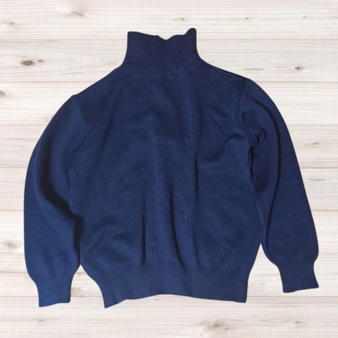 希少】80s アディダス デサント製 ハーフジップ ニット ウール100% M