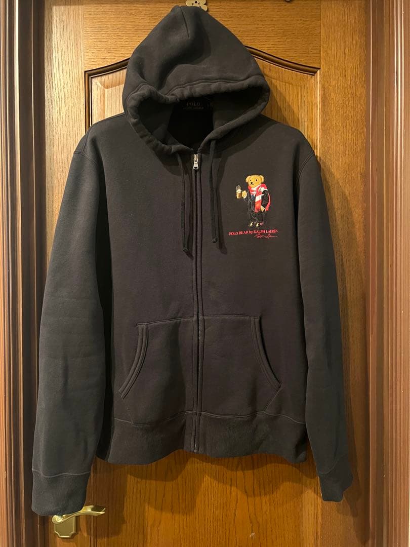 ポロラルフローレン　ポロベア　ホリデー　フルジップパーカー　黒　メンズLサイズ