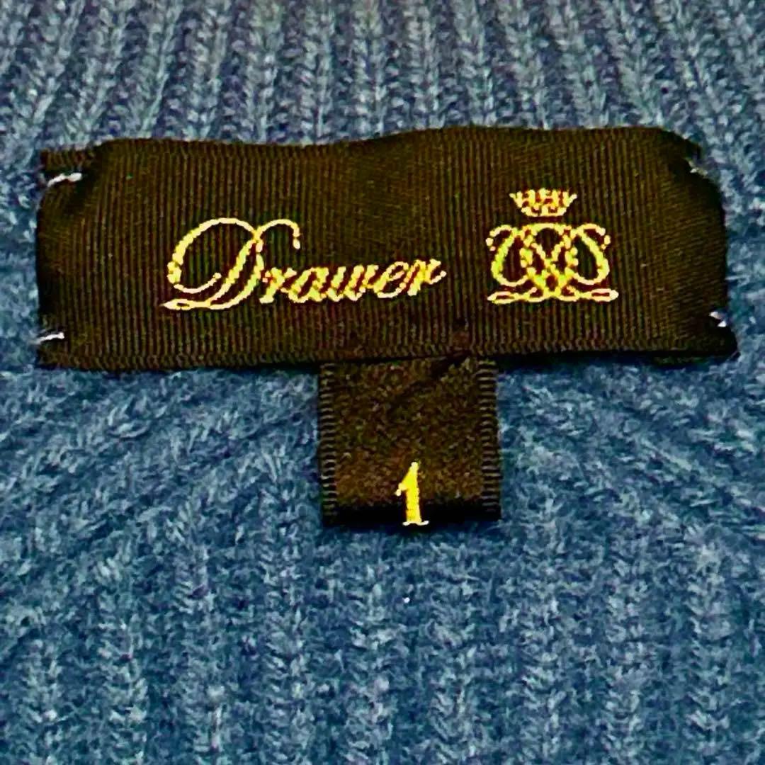 美品❤️カシミヤ混＊Drawerドゥロワー 9G畦編み クルーネックニット S