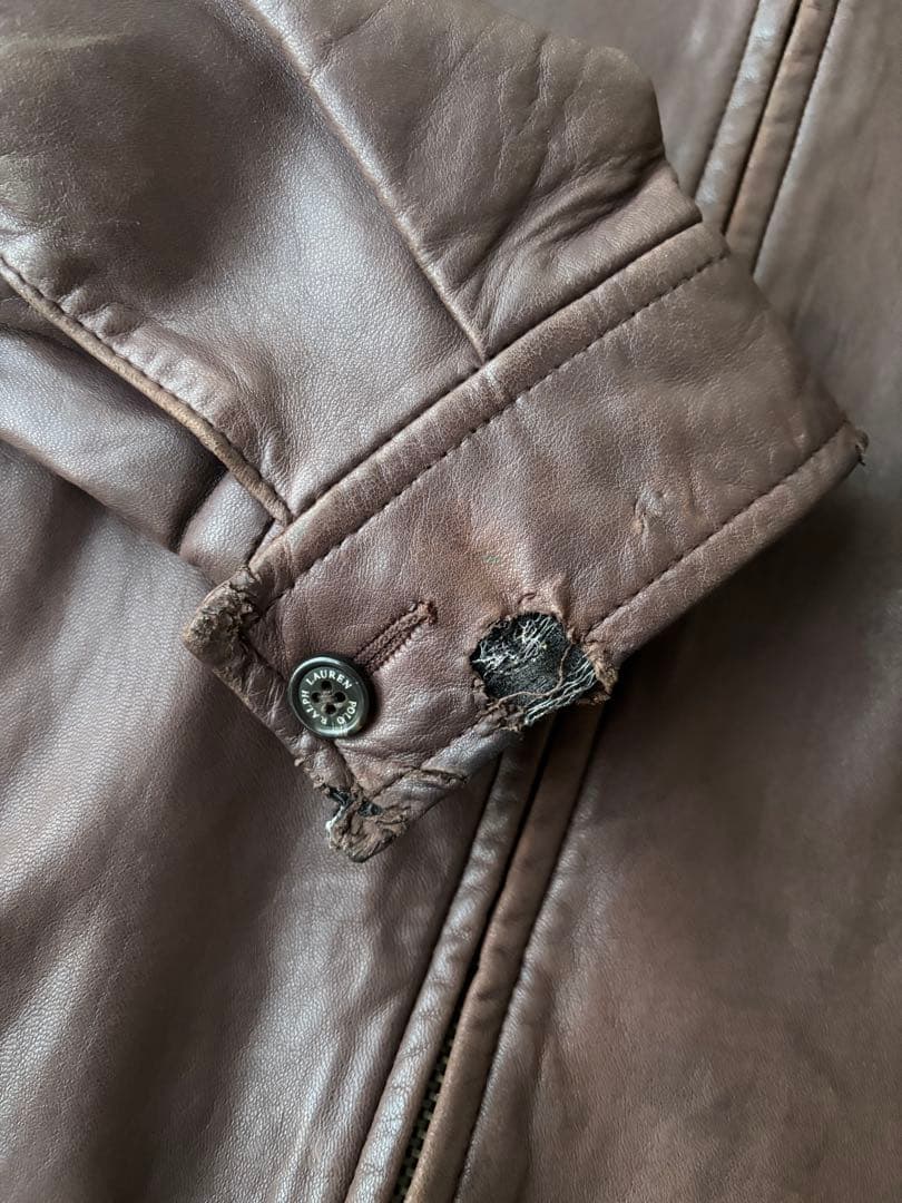 希少 Sサイズ ラルフローレン ポニー刺繍 レザージャケット スイング