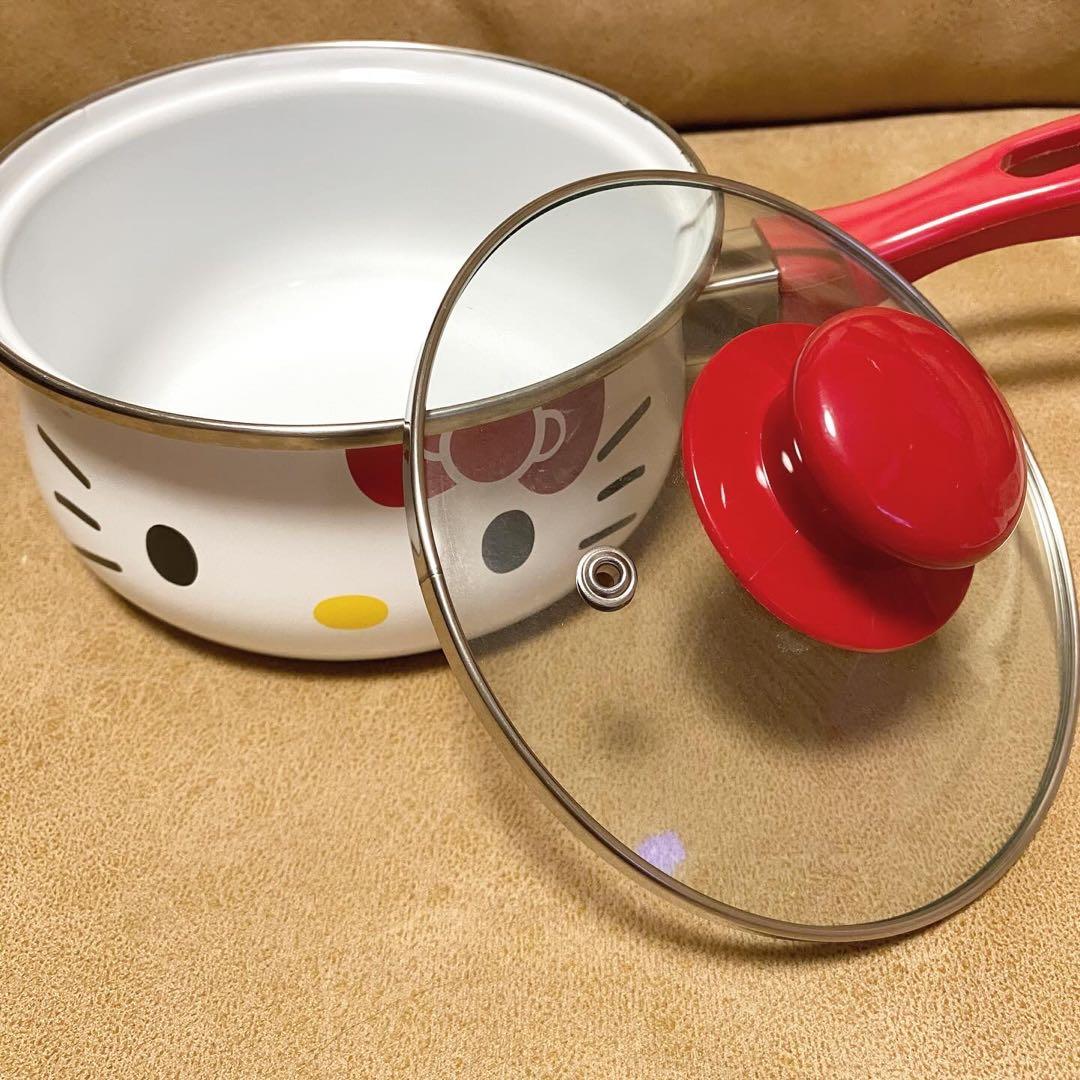 キティちゃん ホーロー鍋 片手鍋 ガラス蓋 ハローキティ - メルカリ