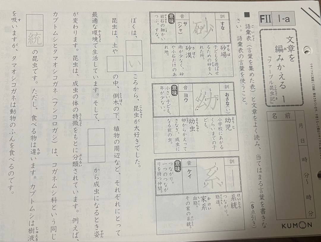 公文KUMON 国語　FⅠ・FⅡ