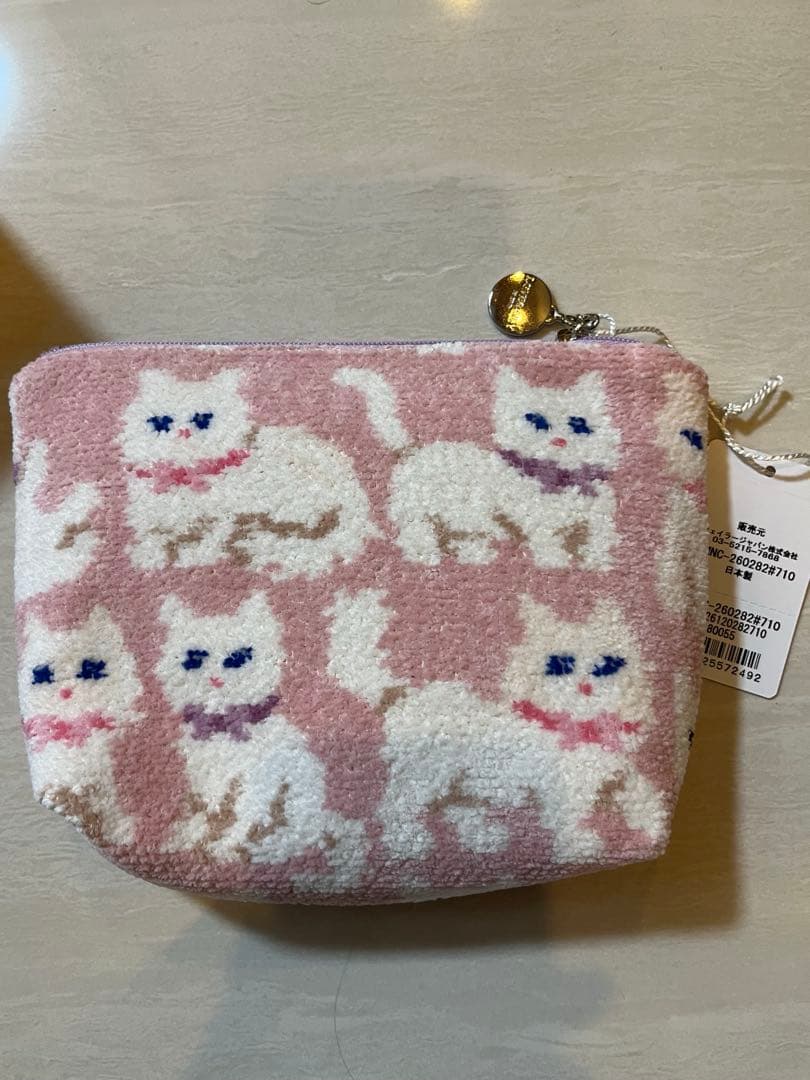 フェイラー　FEILER モフモフネコチャン　舟形ポーチ モフモフネコチャン 舟型ポーチM L/MNC-260282（WEB限定）(ペール