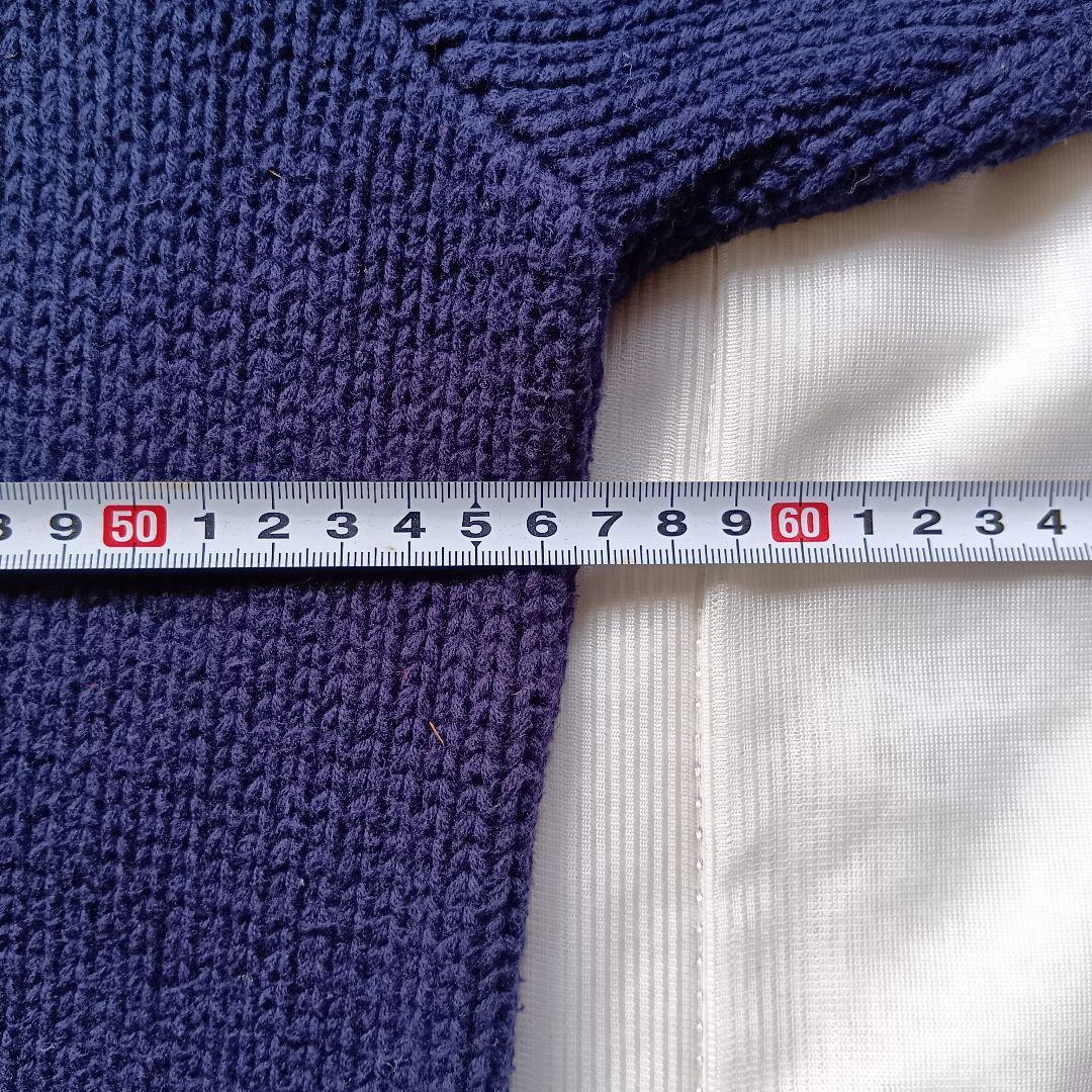 希少・手編み】90s ポロ ラルフローレン 星条旗 コットン ニット L 紺