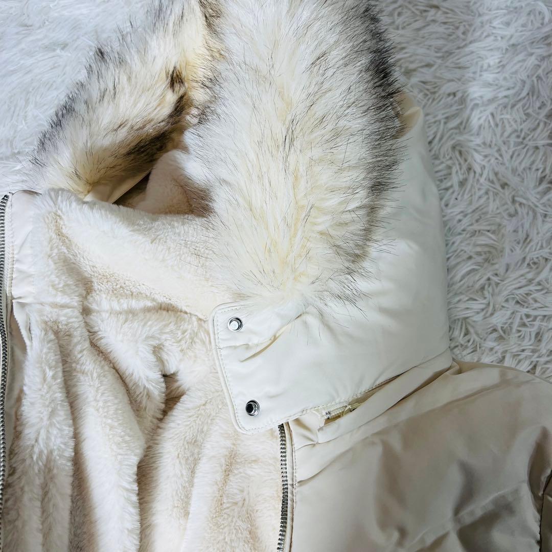 美品✨ ZARA 3way ホワイトダックダウンジャケット 裏ボア ファー取外