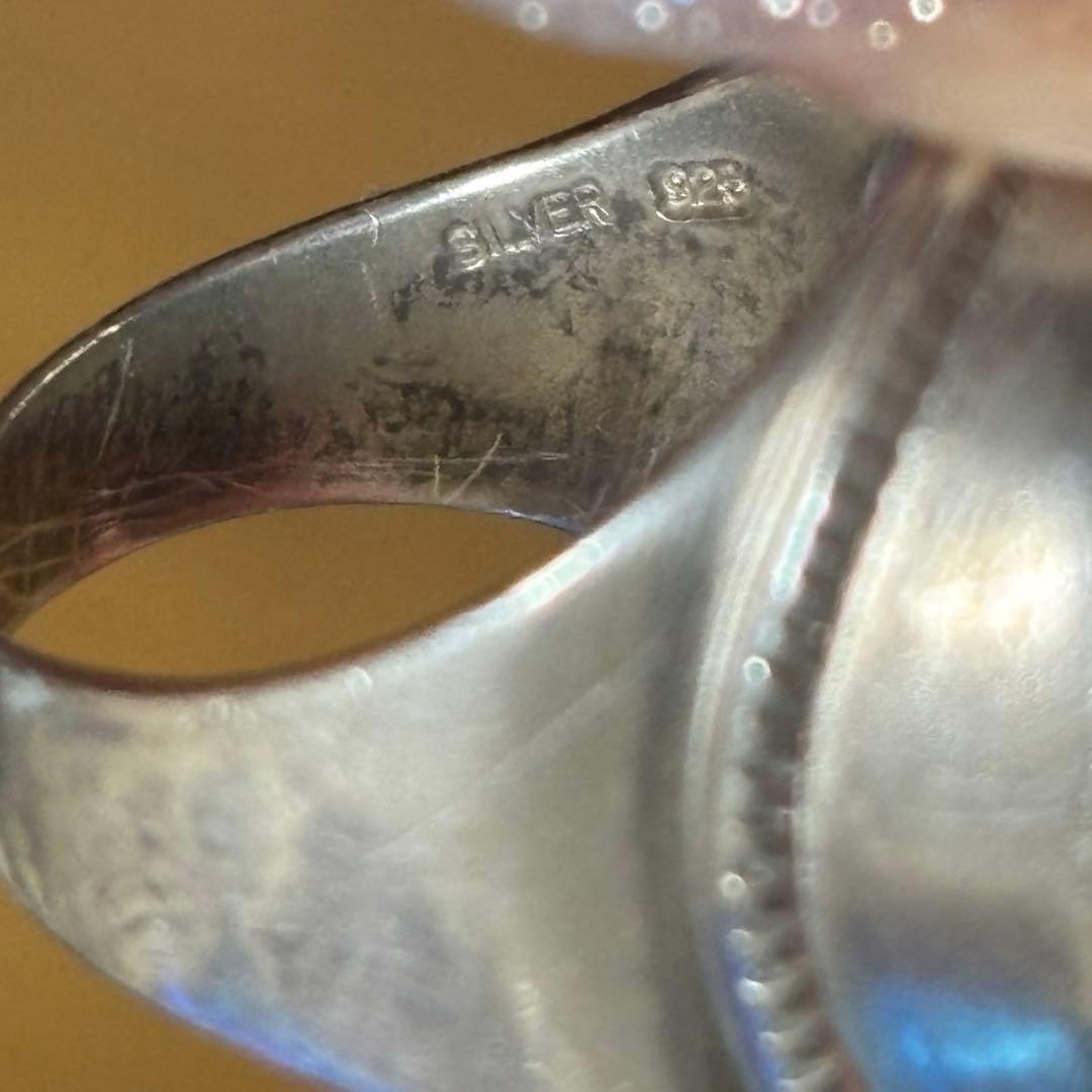 agete アガット シルバー925 オニキスシグネットリング AS 9号 レア