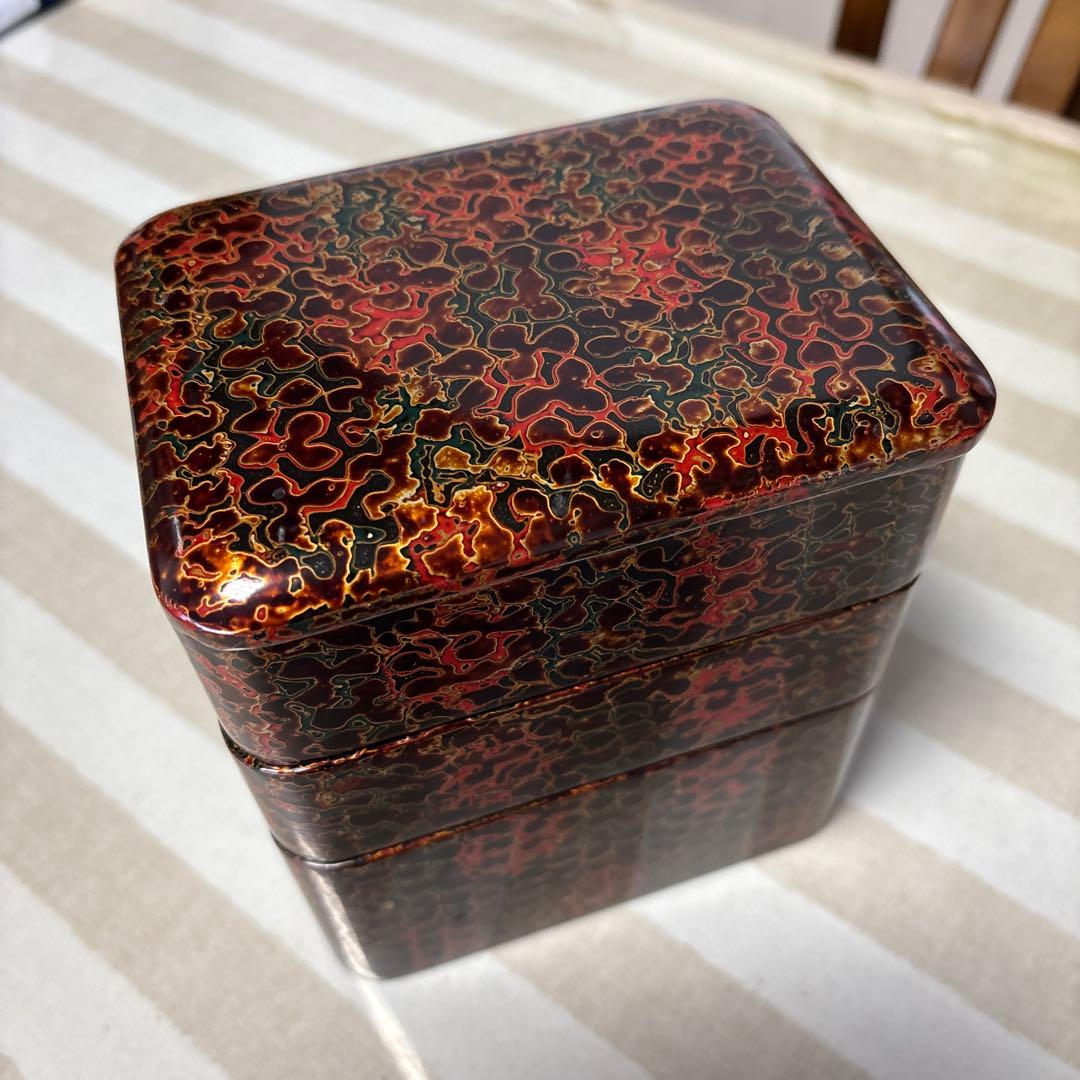 津軽塗3段ミニ重箱伝統工芸品 お弁当箱 アンティーク - メルカリ